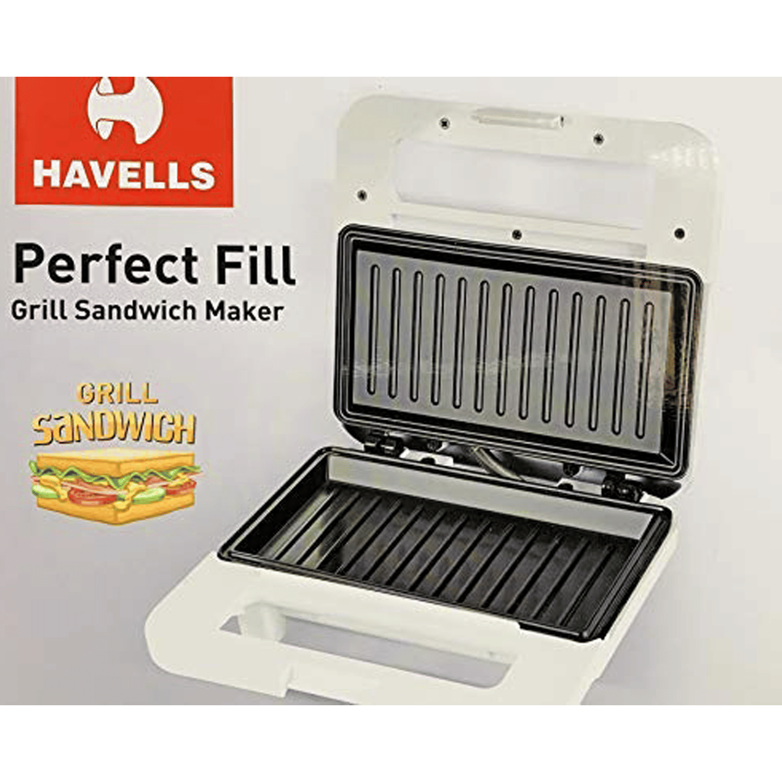 Buy HAVELLS Perfect Fill 750W 2 Slice Sandwich Maker with LED Indicator